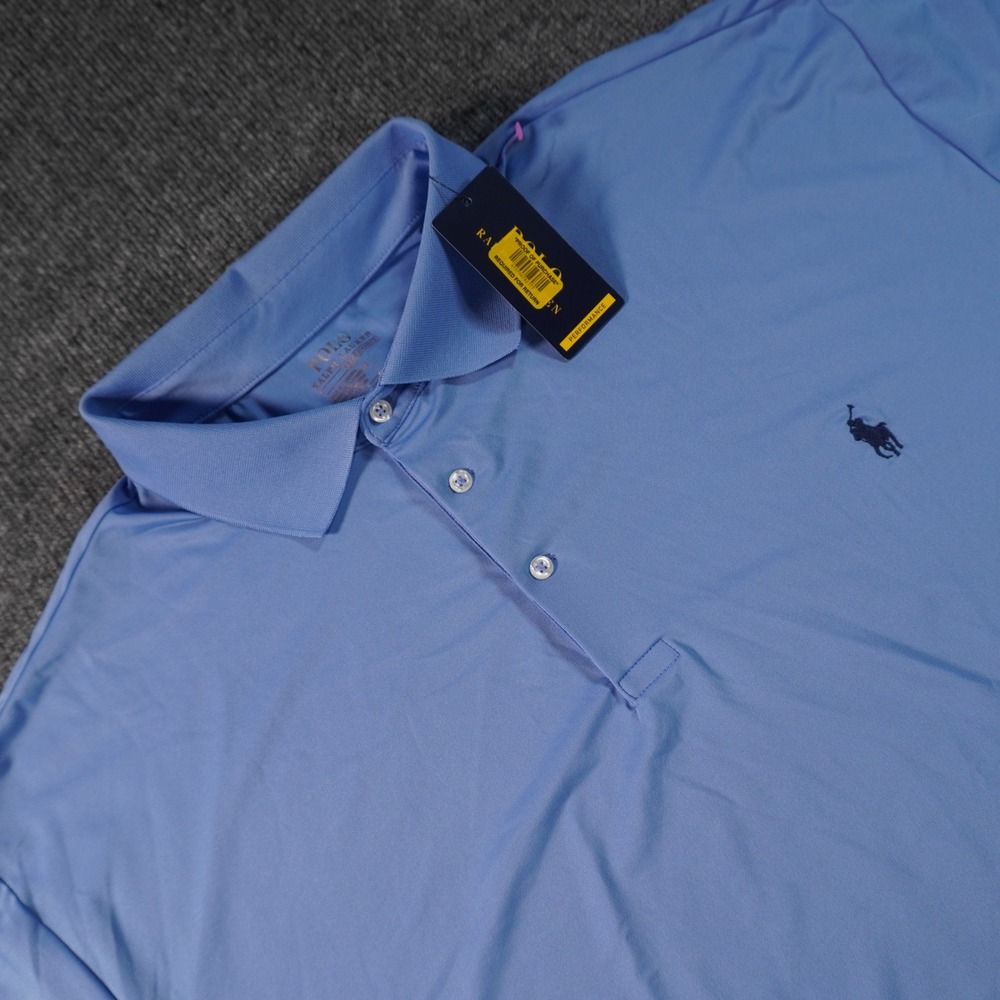 Polo Ralph Lauren Polo Shirt Men 3XLT Light Blue Performance Short Sleeve Pony
